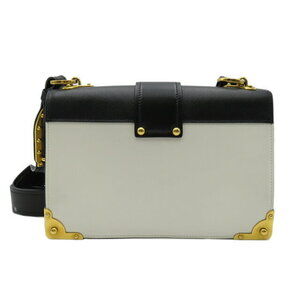 Prada black Bag leather white Shoulder Cahier
